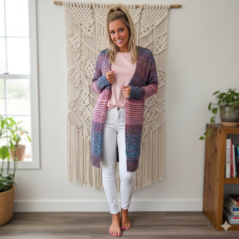 GAP Small cozy 100% cotton warm boho fall or winter colorful cardigan cover up